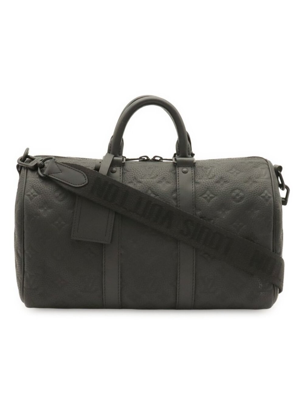 Louis Vuitton Monogram Taurillon Keepall Bandouliere 35 Boston Bag Leather Noir